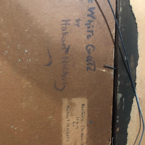 Hobart Nichols “The White Gate” Oil painting in original frame (13x16 w/o frame) - Picture 4 of 6